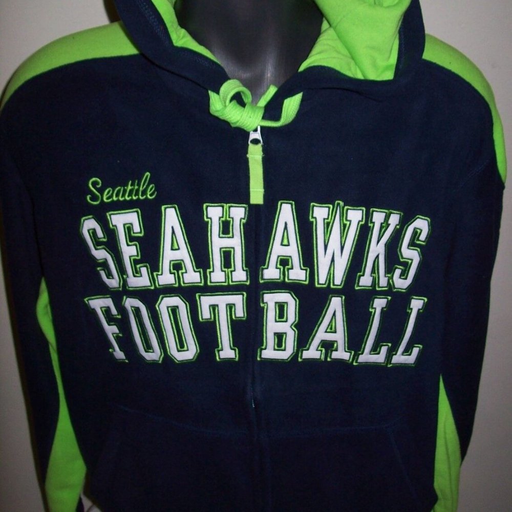 SEATTLE SEAHAWKS NFL FUZZY FLEECE HOODY M L XL 2X